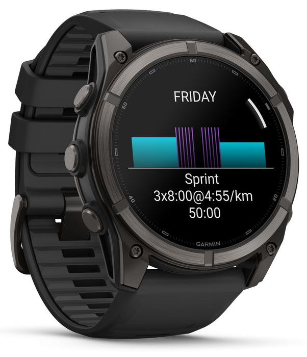Garmin fēnix 9 – 51 мм Carbon gray DLC titanium с black силиконова каишка