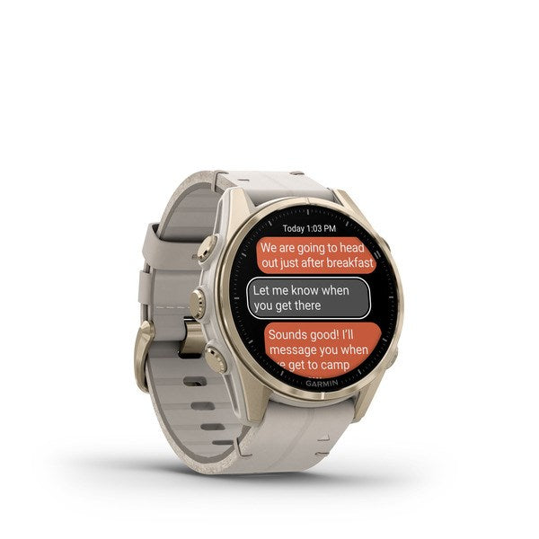 Garmin fenix 8 3,3 см (1,3") AMOLED 43 мм Цифров 416 x 416 пиксела Сензорен екран Златен Wi-Fi GPS (сателит)