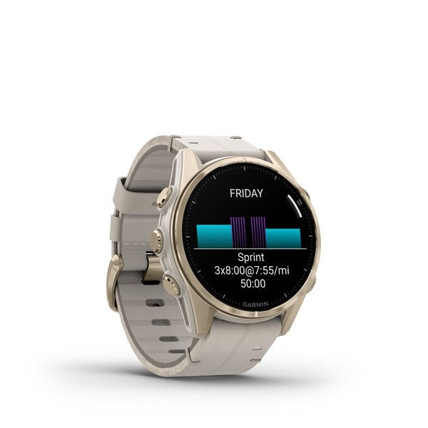 Garmin fenix 8 3,3 см (1,3") AMOLED 43 мм Цифров 416 x 416 пиксела Сензорен екран Златен Wi-Fi GPS (сателит)