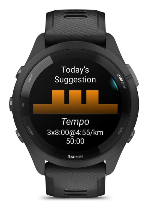 Garmin Forerunner 265 3,3 см (1,3") AMOLED 46 мм Цифров 416 x 416 пиксела Сензорен екран Черен Wi-Fi GPS (сателит)