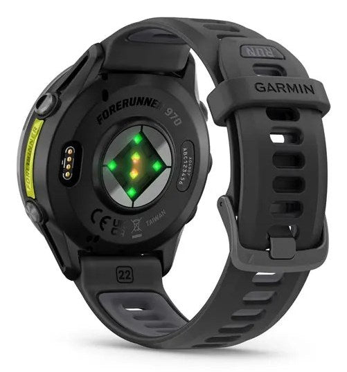 Garmin Forerunner 970 3.56 см (1.4") AMOLED Цифров 454 x 454 пиксела Сензорен екран Черен, Жълт Wi-Fi GPS (сателит)