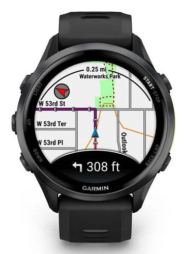 Garmin Forerunner 970 3.56 см (1.4") AMOLED Цифров 454 x 454 пиксела Сензорен екран Черен, Жълт Wi-Fi GPS (сателит)