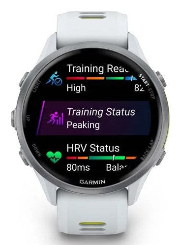 Garmin Forerunner 970 3.56 см (1.4") AMOLED Цифров 454 x 454 пиксела Сензорен екран Бял Wi-Fi GPS (сателит)