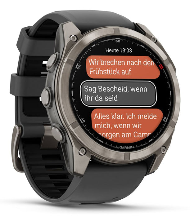 Garmin fēnix 8 Pro 3.56 см (1.4") AMOLED 51 мм Цифров 454 x 454 пиксела Сензорен екран Графит, Титан Wi-Fi GPS (сателит)