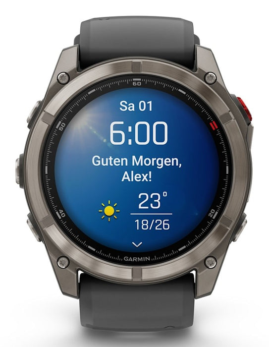 Garmin fēnix 8 Pro 3.56 см (1.4") AMOLED 51 мм Цифров 454 x 454 пиксела Сензорен екран Графит, Титан Wi-Fi GPS (сателит)