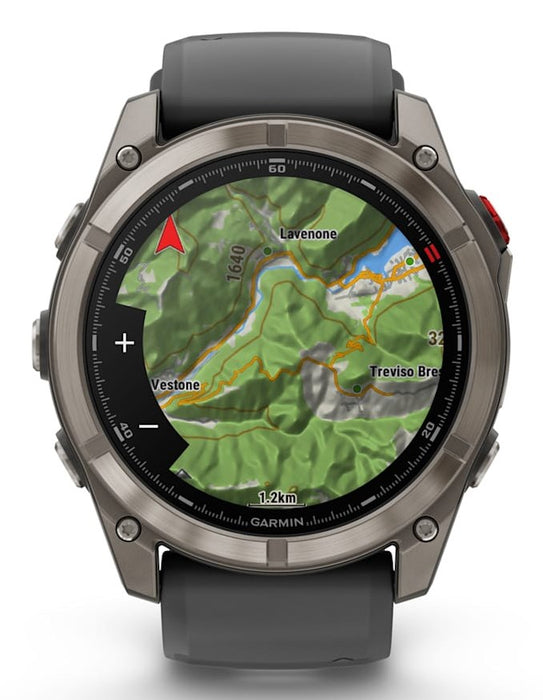Garmin fēnix 8 Pro 3.56 см (1.4") AMOLED 51 мм Цифров 454 x 454 пиксела Сензорен екран Графит, Титан Wi-Fi GPS (сателит)