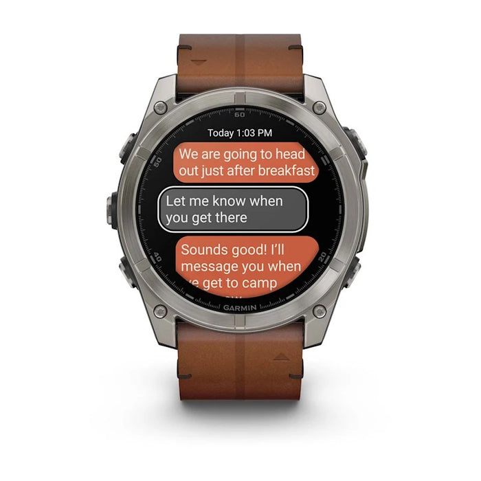 Garmin Fenix 8 3,56 cm (1,4") AMOLED 51 mm Цифров 454 x 454 пиксела Сензорен екран Titanium Wi-Fi GPS (сателит)
