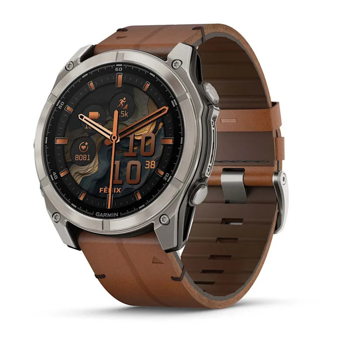Garmin Fenix 8 3,56 cm (1,4") AMOLED 51 mm Цифров 454 x 454 пиксела Сензорен екран Titanium Wi-Fi GPS (сателит)