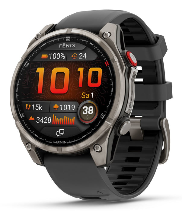 Garmin fēnix 8 Pro 3.56 см (1.4") AMOLED 47 мм Цифров 454 x 454 пиксела Сензорен екран Графит, Титан Wi-Fi GPS (сателит)