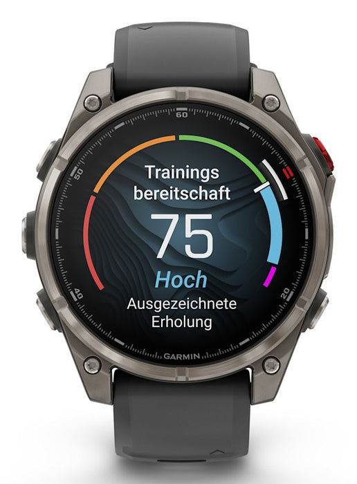 Garmin fēnix 8 Pro 3.56 см (1.4") AMOLED 47 мм Цифров 454 x 454 пиксела Сензорен екран Графит, Титан Wi-Fi GPS (сателит)