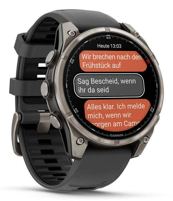 Garmin fēnix 8 Pro 3.56 см (1.4") AMOLED 47 мм Цифров 454 x 454 пиксела Сензорен екран Графит, Титан Wi-Fi GPS (сателит)