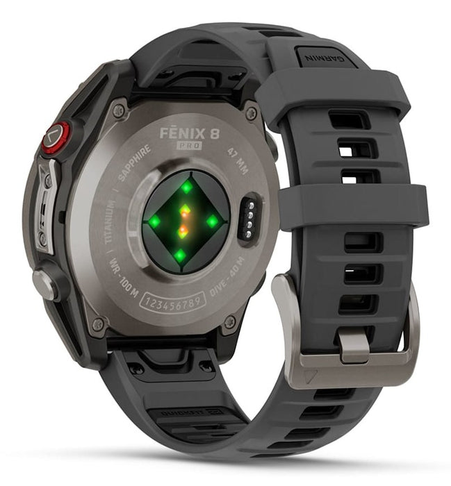 Garmin fēnix 8 Pro 3.56 см (1.4") AMOLED 47 мм Цифров 454 x 454 пиксела Сензорен екран Графит, Титан Wi-Fi GPS (сателит)