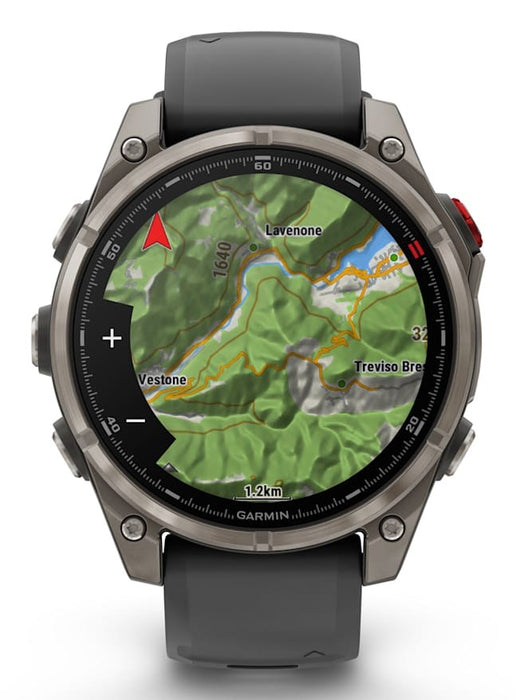 Garmin fēnix 8 Pro 3.56 см (1.4") AMOLED 47 мм Цифров 454 x 454 пиксела Сензорен екран Графит, Титан Wi-Fi GPS (сателит)