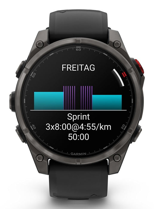 Garmin fēnix 8 Pro 3.56 см (1.4") AMOLED 47 мм Цифров 454 x 454 пиксела Сензорен екран Графит, Титан Wi-Fi GPS (сателит)