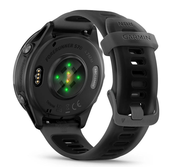 Garmin Forerunner 570 3.56 см (1.4") AMOLED 47 мм Цифров 454 x 454 пиксела Сензорен екран Черен Wi-Fi GPS (сателит)