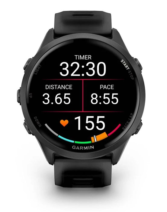 Garmin Forerunner 570 3.56 см (1.4") AMOLED 47 мм Цифров 454 x 454 пиксела Сензорен екран Черен Wi-Fi GPS (сателит)