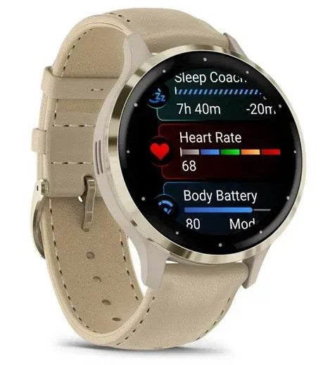 Garmin 010-02785-55 смарт часовник / спортен часовник 3.05 см (1.2") AMOLED 41 мм Цифров 390 x 390 пиксела Сензорен екран Златен Wi-Fi GPS (сателит)