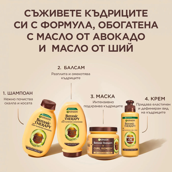 Маска за суха и къдрава коса с масло от авокадо, 340 ml