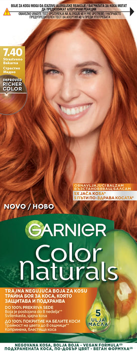 Боя за коса Color Naturals - Nr. 7.40 Страстно медно, 1 бр