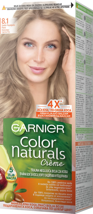 Подхранваща крем боя за коса Color Naturals - Nr. 8.1 Пепеляво Светло Рус, 1 бр