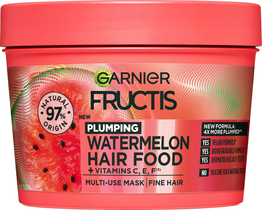 Уплътняваща маска за тънка коса Plumping Watermelon Hair Food, 390 ml
