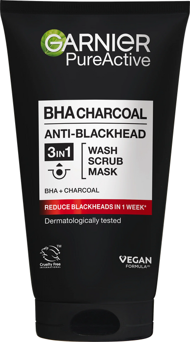 Почистващ гел за лице Pure Active 3 in 1 Charcoal, 150 ml