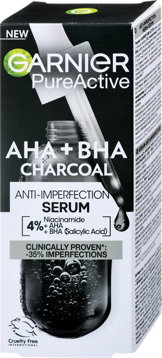 Серум за лице Pure Active AHA+BHA Charcoal, 30 ml