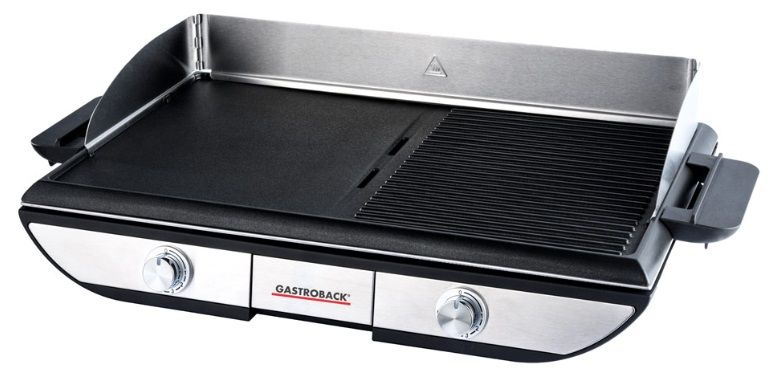 Грил Gastroback - Advanced pro BBQ, 2300W, незалепващо, плоска/оребрена, инокс