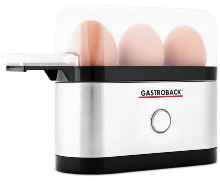 Уред за варене на яйца Gastroback - Mini, 350W, 3 яйца, бяла