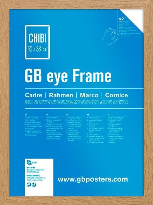 Рамка за мини плакат GB eye - 52 x 38 cm, дъб