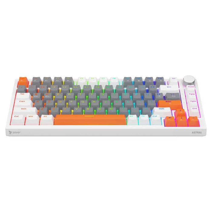 Геймърска клавиатура Savio ASTRAL WHITE JADE 3 COLOURS USB