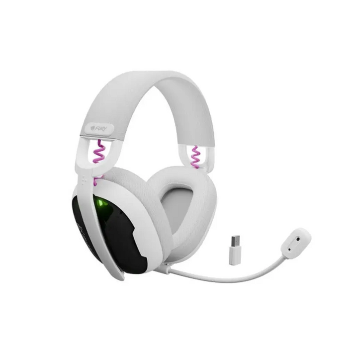 Геймърски слушалки Fury Fukiya F6 безжични с микрофон бели