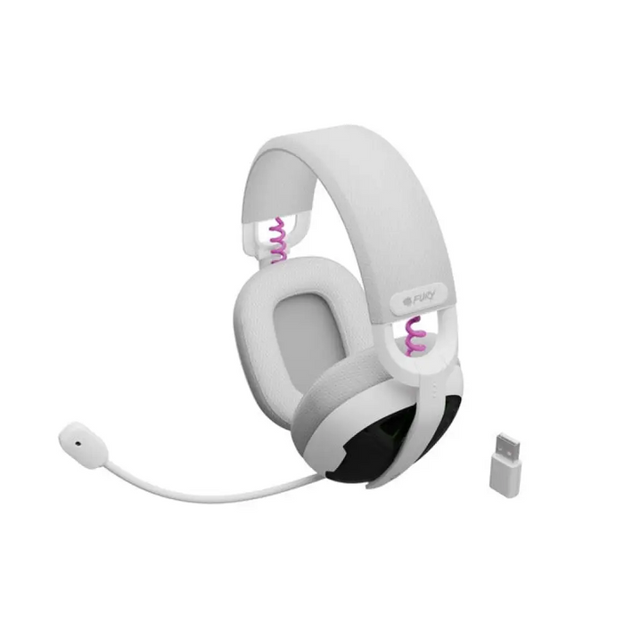 Геймърски слушалки Fury Fukiya F6 безжични с микрофон бели