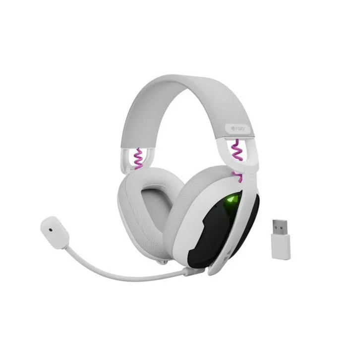 Геймърски слушалки Fury Fukiya F6 безжични с микрофон бели
