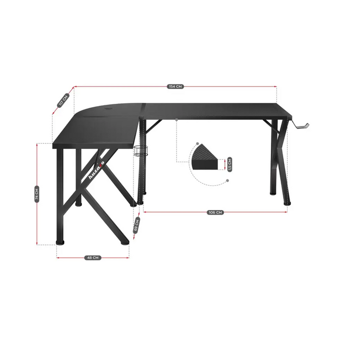 Геймърско бюро Huzaro Hero 6.3 Black