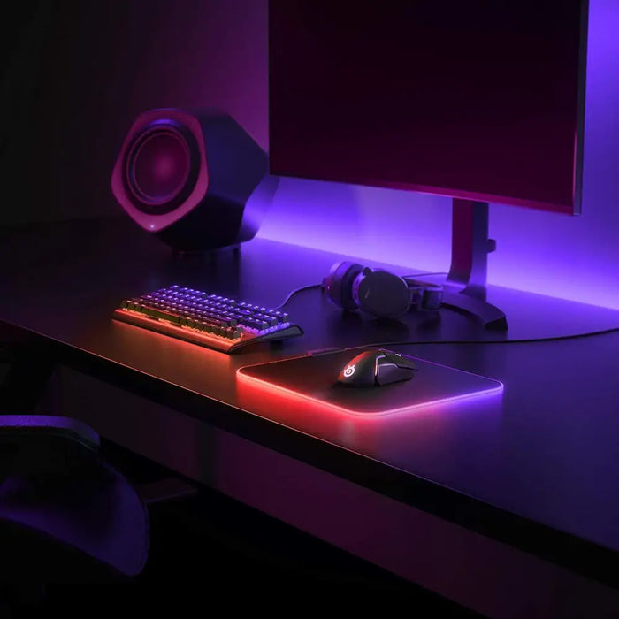Геймърски пад SteelSeries QcK Prism Cloth - Medium RGB Черен