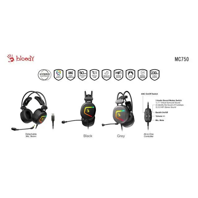 Геймърски слушалки A4TECH Bloody MC750