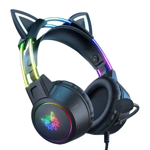 Гейминг слушалки ONIKUMA X15 PRO с котешки уши черни
