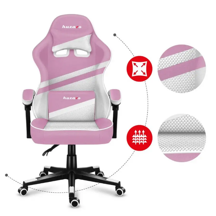 Геймърски стол Huzaro Force 4.4 Pink Mesh