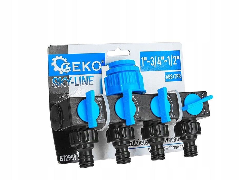 Разклонител за вода Geko – Sky-Line, 1", 4-посочен