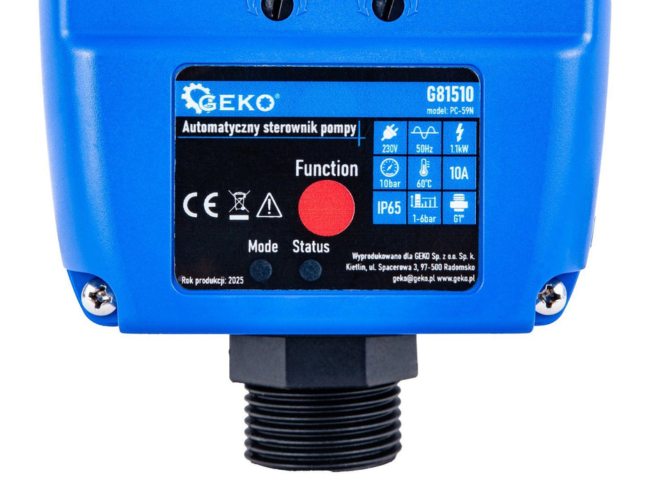 Електронен пресостат Geko - G81510, 1.1 kW, 10 бара
