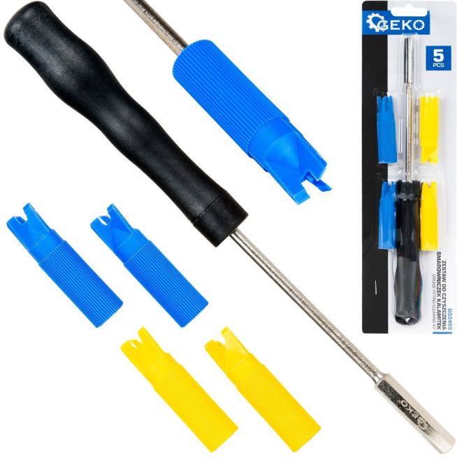 Комплект за почистване на грес нипели Geko - G03455, 5 части
