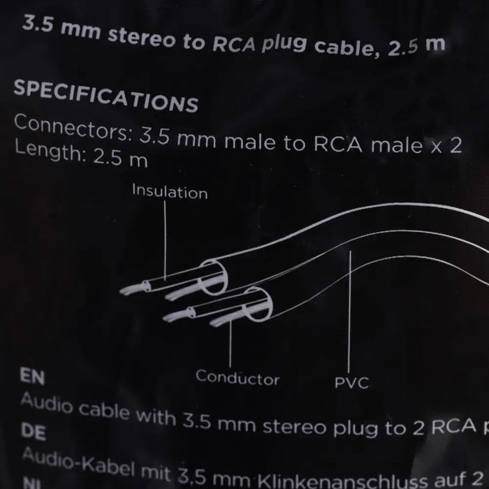 Gembird 2.5m 3.5mm/2xRCA M/M аудио кабел черен червен бял