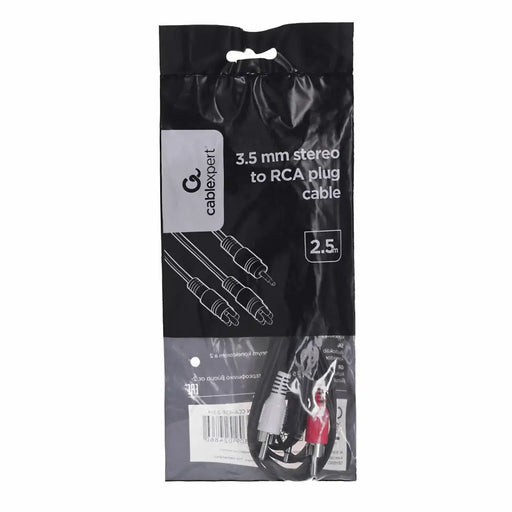 Gembird 2.5m 3.5mm/2xRCA M/M аудио кабел черен червен бял