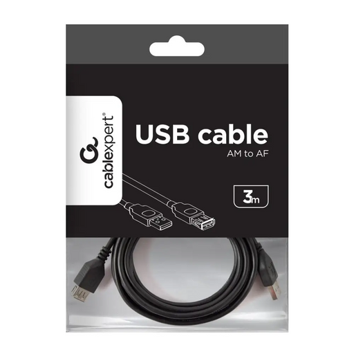 Gembird 3m USB 2.0 AM/FM USB кабел USB A Черен