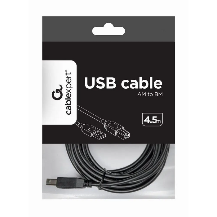 Gembird 4,5 м USB 2.0 A/BM USB кабел USB A USB B Черен