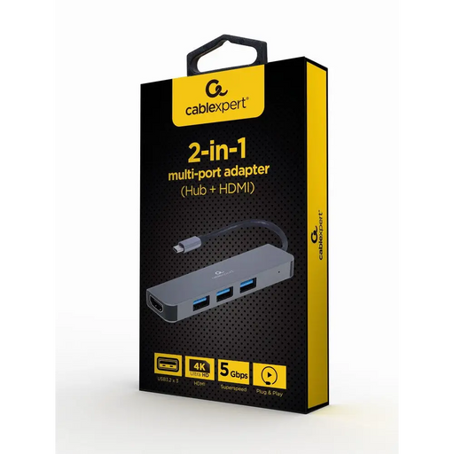 Gembird A-CM-COMBO2-01 USB Type-C 2-в-1 многопортов адаптер