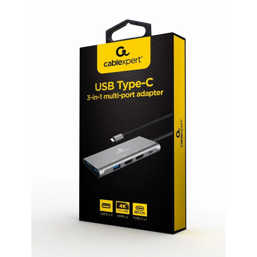 Gembird A-CM-COMBO3-03 USB Type-C 3-в-1 многопортов адаптер