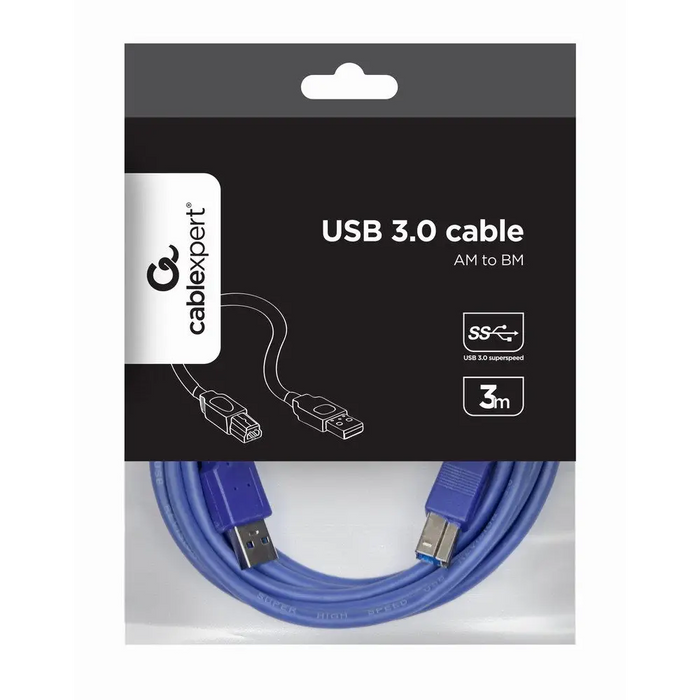Gembird CCP-USB3-AMBM-10 USB кабел 3 м USB A USB B Син
