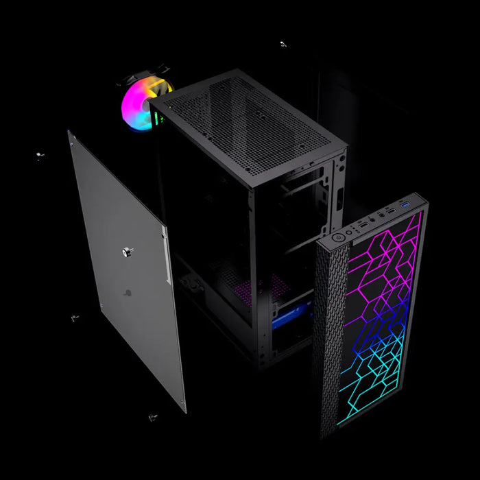 Gembird Fornax 2500 ARGB Gaming ATX кутия за компютър Midi
